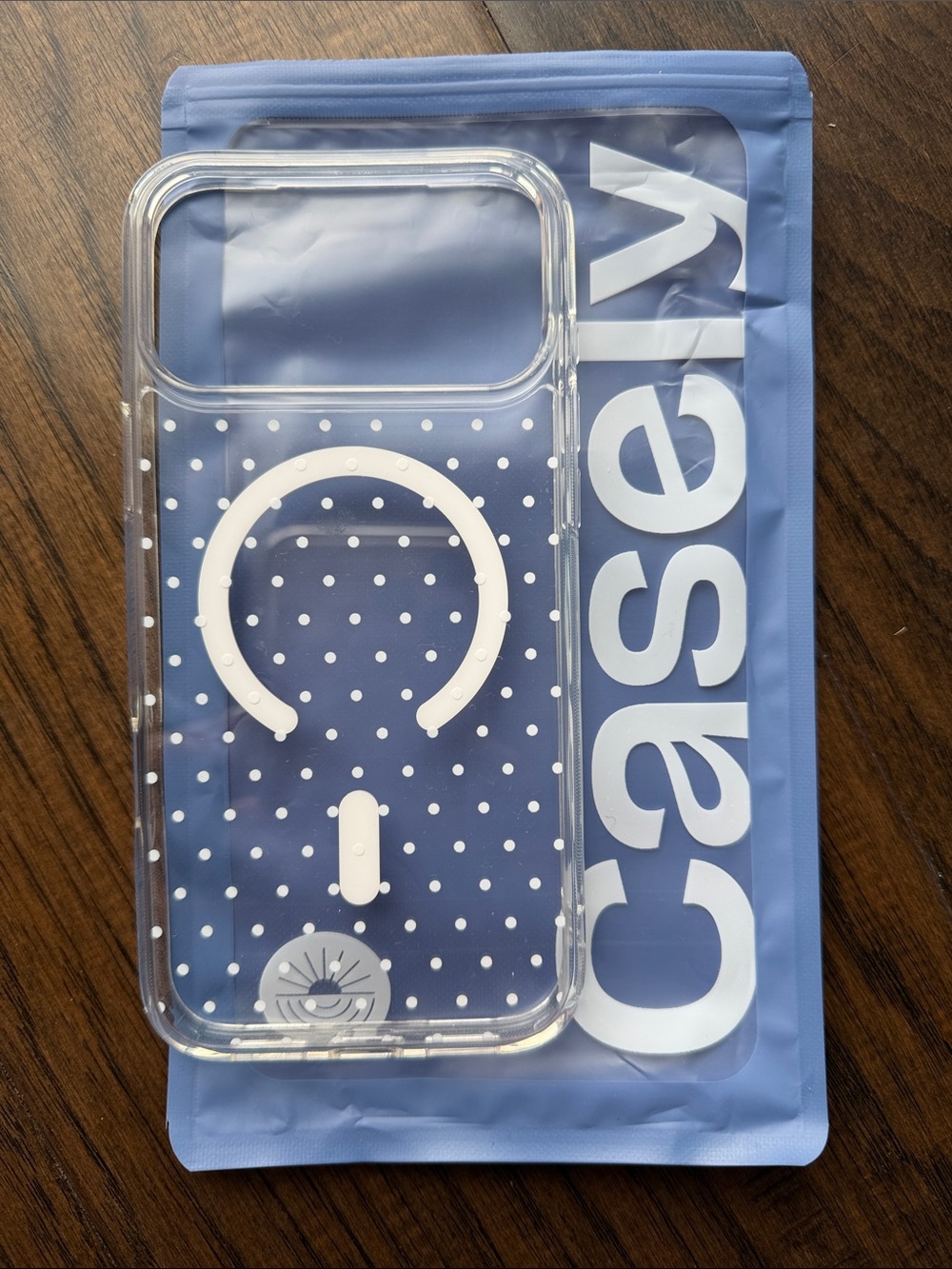 Clear with White Polka Dot MagSafe-Style Phone Case - Casely
